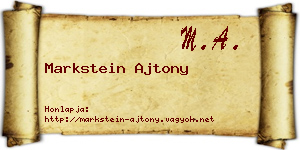 Markstein Ajtony névjegykártya